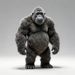 grizzled yeti, cinematic studio photo, full body, standing, isolated on a pure white background, centered, whole figure in frame, sharp focus, studio lighting