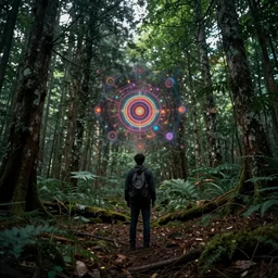 a photo of an LSD trip in the forest