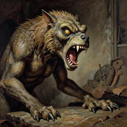 a snarbling diaphronagm befummeling a weidiorate undergreer, extremely detailed matte painting for a 1 9 7 0 s horror film