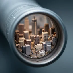 a macro shot of germ city inside a tube pipe