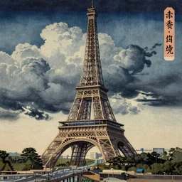 effel tower by hiroshige utakawa
