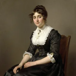 portrait of a young woman sitting down by Franz Xaver Winterhalter in the 1850s