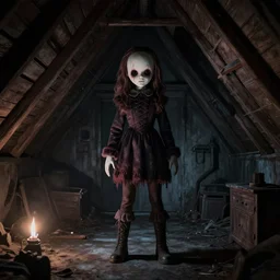 dark attic with the dollman
