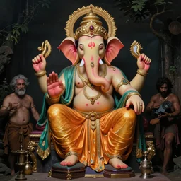 ganesha in the style of peter mohrbacher, wayne barlowe, gustav moreau, bussiere, roberto ferri, santiago caruso, luis ricardo falero, austin osman spare,