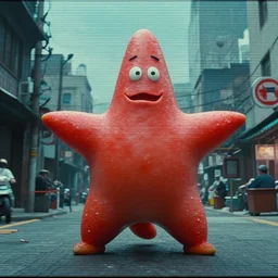 a film still of an urban north korean monster movie, kaiju - eiga monster starfish, film noir, video compression, ripple effect