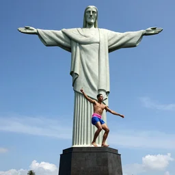 christ the redeemer statue hula - hooping