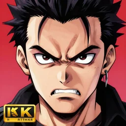 angry punk, face anime portrait, very close shot, 8 k