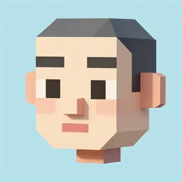 low poly game asset close up of face 3 / 4 pose