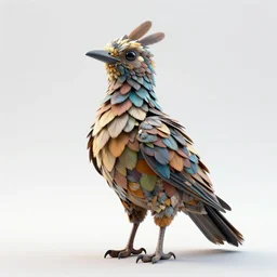 a high resolution realistic photo portrait of a birdlike creature made of birds merged, bower bird creature wrinkles pheasant, complex feathers exotic morphing hoopoe, morphing wings king vulture head