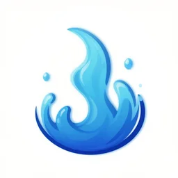 Blue elemental icon for water, digital art