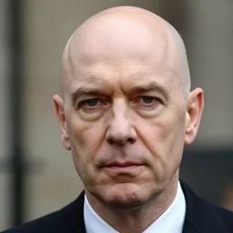 a bald man who has the face of margaret thatcher