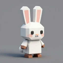 low poly rabbit video game 3D model