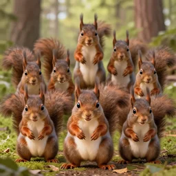 an army of angry squirrels, digital art