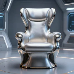futuristic avant garde baroque command chair in space ship