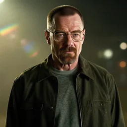 kanye west as walter white heisenberg in breaking bad, movie still, cinematic lighting, ray tracing, octane render, long lens, shallow depth of field, bokeh, anamorphic lens flare, 8 k, hyper detailed, 3 5 mm film grain