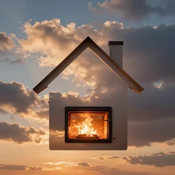 house in shape of oven underneath a beautiful sunset clouds