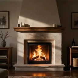 fireplace in a bedroom