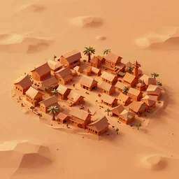 a low poly isometric render of a kerala village in the style of mars surface, intricate, elegant, smooth lighting, simple, solid shapes, by magali villeneuve, artgerm, jeremy lipkin and michael garmash, rob rey and kentaro miura style, octane render