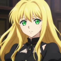 victorique de blois anime girl gosick super detailed green eyes green eyes green eyes green eyes black dress black dress black dress black dress blonde hair by greg rutkowski makoto shinkai aramaki shinji artgerm, cushart krenz key art feminine award winning sparkling eyes