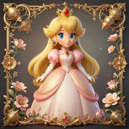 a beautiful detailed front view portrait of princess peach with ornate growing around, ornamentation, flowers, elegant, beautifully soft lit, by wayne barlowe, peter mohrbacher, kelly mckernan,