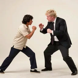 Boris Johnson fighting poor person, 60s Kung Fu film