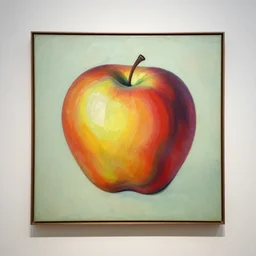 the most abstract painting of an apple ever, hanging in a museum