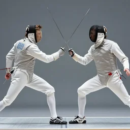 film still of elon musk dueling bill gates with a fencing saber, epic cinematic