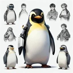 concept art, Anthropomorphic humanoid robot penguin, made by Stanley Artgerm Lau, WLOP, Rossdraws, James Jean, Andrei Riabovitchev, Marc Simonetti, Yo
