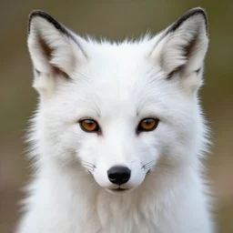 upper half portrait of a anthropomorphic female fox with short white fur covering her body in the style of zootopia, top down view, centered on face