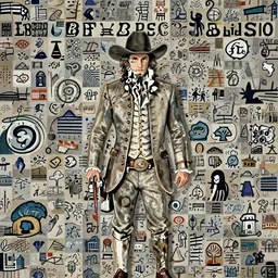 Robespierre dressing as cowboy, in Texas, 50mm photography, high quality, 4K