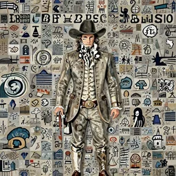 Robespierre dressing as cowboy, in Texas, 50mm photography, high quality, 4K