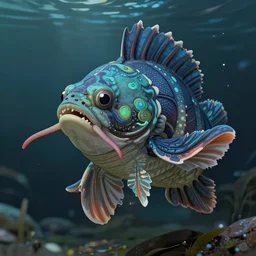 a portrait of a japanese sea animal illustrated by miyazaki by karol bak, james jean, tom bagshaw, rococo, sharp focus, trending on artstation, cinematic lighting, hyper realism, octane render, 8 k, hyper detailed, vivid, ultra detailed, highly detailed