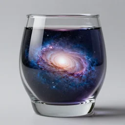 generate a glass containing complete milky way galaxy, hd, 8 k, super fine details, accurate very vibrant