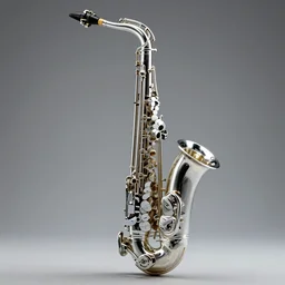 a clear transparent glass!! saxophone, high detail