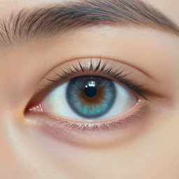 a highly detailed photorealistic painting of a human eye