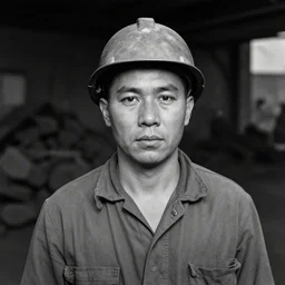 portrait of coal mine worker by Diane Arbus, 50mm