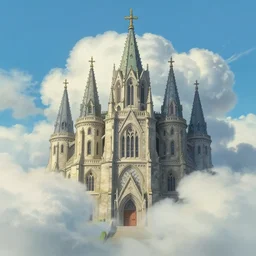studio ghibli cloud cathedral by hayao miyazaki