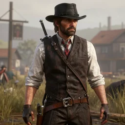 raph fiennes stars as sadie adler in the playstation 4 video game red dead redemption 2, high quality screenshot