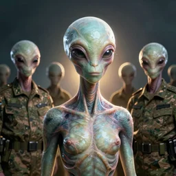 slender aliens meeting military, portrait, behance hd artstation, style of jesper ejsing