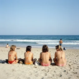 a photo of people at the beach, by william eggleston, 1976