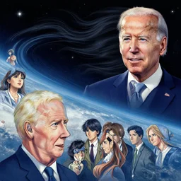 curvature of space - time in the wind, fine details joe biden. night setting. realistic shaded lighting poster by ilya kuvshinov katsuhiro, magali villeneuve, artgerm, jeremy lipkin and michael garmash, rob rey and kentaro miura style, trending on art station