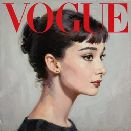 korean audrey hepburn, vogue magazine, elle magazine, ilya kuvshinov, anime, trending on artstation, oil painting, side profile portrait, intricate