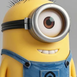 close up view of a minion with ta moko maori tatoo, high definition studio photo