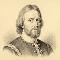 portrait of the king of sweden, pencil drawing
