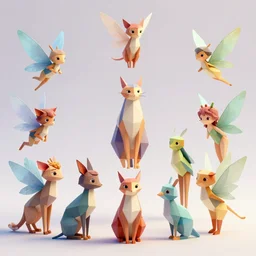 low poly pixar animals, fairies, pixies, ultra detail, professionally retouched, soft lighting, wide angle, 8 k high definition, intricate, elegant, art by deivcalviz, stian klo, peter mohrbacher, nik ainley, machiej kuciara