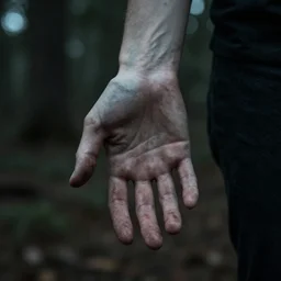 creepy hand in the woods by joel robison