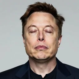 Elon Musk with closed eyes, Quint Buchholz