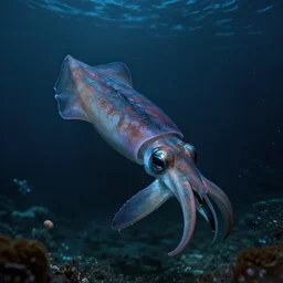 bigfin squid floating in cul - de - sac at night creepy horror horrifying ghastly ghost michael whelan hyperrealism photo - realistic photography