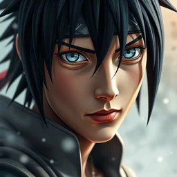 multicolor photo of uchiha sasuke in real life by steve mccurry created at contemporary in 4 k ultra high resolution and with dutch angle, with inspiring feeling