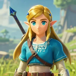 an in game portrait of mipha from the legend of zelda breath of the wild, breath of the wild art style.